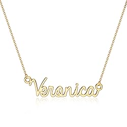 Turandoss Veronica Necklace, 14K Gold Plated Name