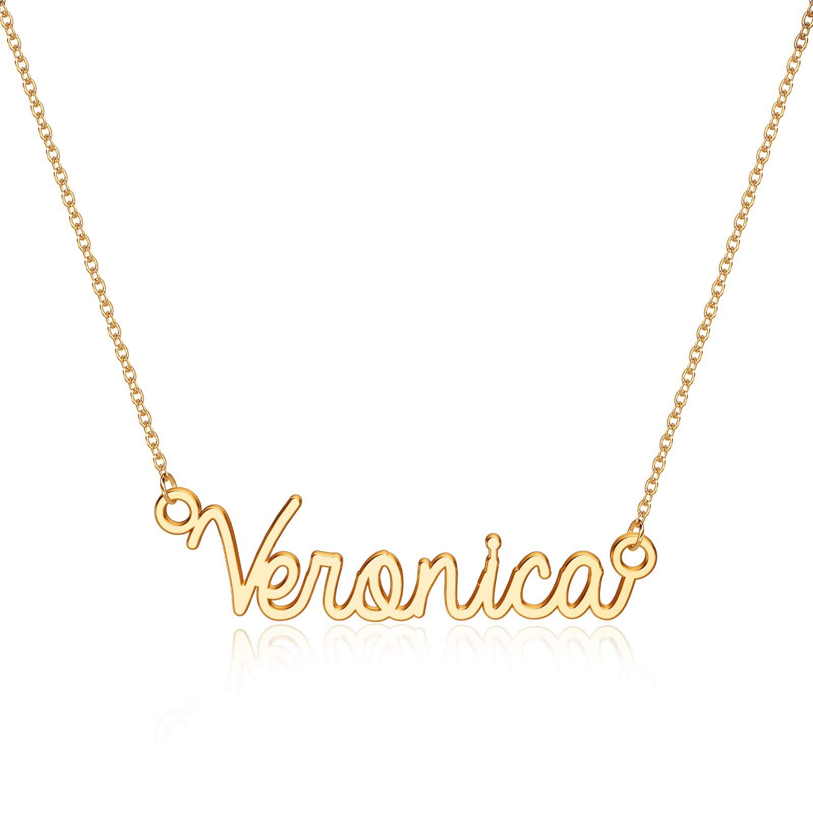 Turandoss Veronica Necklace, 14K Gold Plated Name