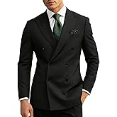 Wangyue Mens Suits Double Breasted Suit Men Slim Fit 2 Piece Wedding Prom Double Breasted Blazer Groom Suit Pants Sets