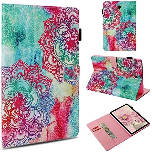 TiKeDa Folio Flower Case for Samsung Galaxy Tab S4 10.5 2018 Model SM-T830/T835/T837 Premium PU Leather Flip Folio Protective Wallet Case Cover (Flower)