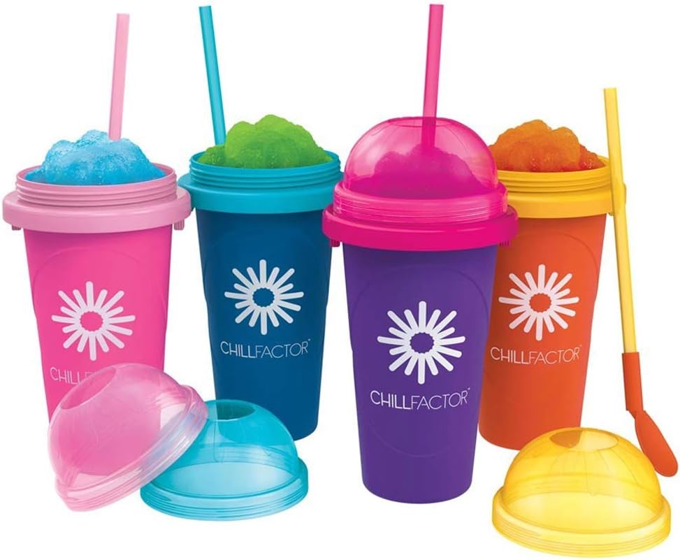 Lot of 4 Slush Maker Frozen Drink Freezer Core Slushy BPA-Free Smoothie Mixer