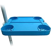 BEACHBUB Tray Table System with 4 Cup Holders - Beach Trip Must Have for Vacation - Easy Clip on & Clip Off Umbrella
