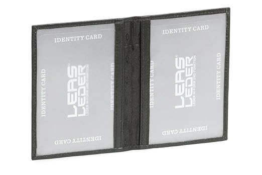 LEAS Ausweismappe- & -hülle mit 2 Sichtfenstern Echt-Leder, schwarz Card-Collection