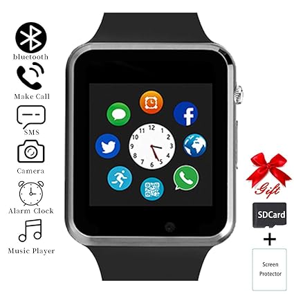 Smart Watch,Unlocked Smartwatch Compatible with Bluetooth/Android/iOS (Partial Functions) Touchscreen Call Text Camera Music Player Notification Sync ...