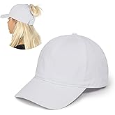 Ponyflo Cotton Ponytail Hat Patented - Ponytail Caps for Women Designed for All Hair Types