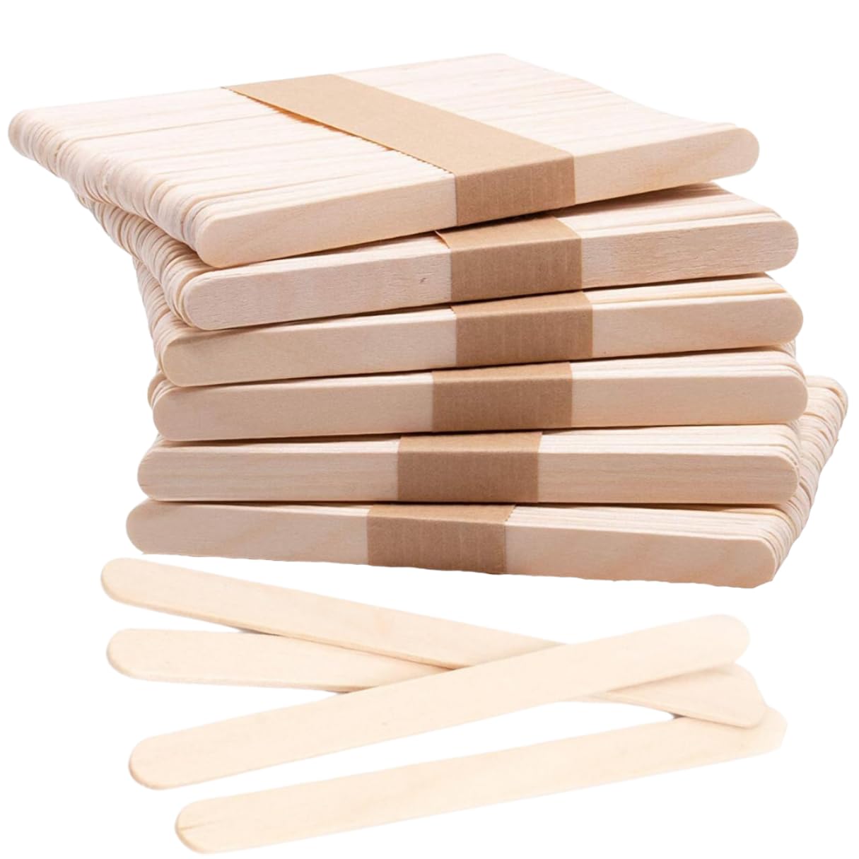 Kids B Crafty 300 Lolly Sticks for Craft, Lollipop, Wood, Smooth, Wooden114mm Lollypop, Ice, Crafts, Popsicle