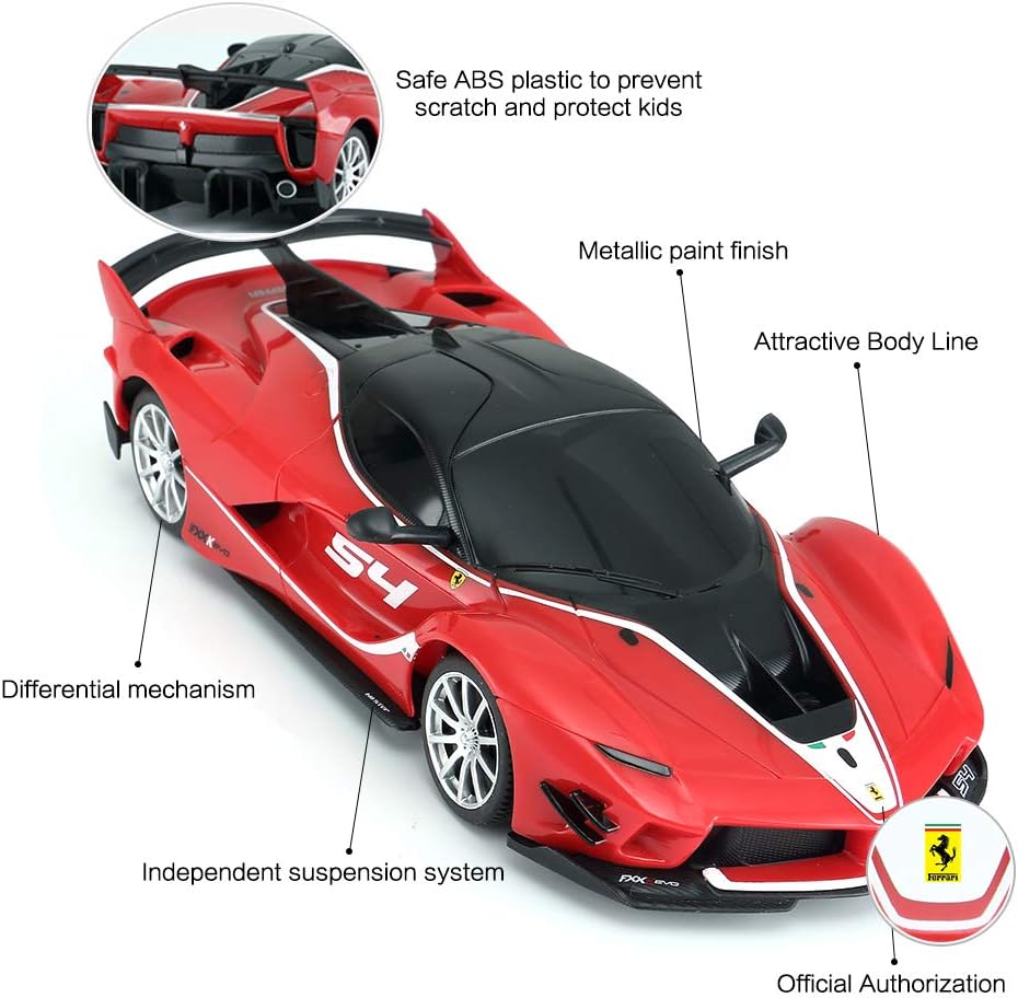 Amazon Com Ferrari Toy Car Rastar 1 24 Ferrari Fxx K Evo Remote Control Car For Kid Boys Adults Red Toys Games