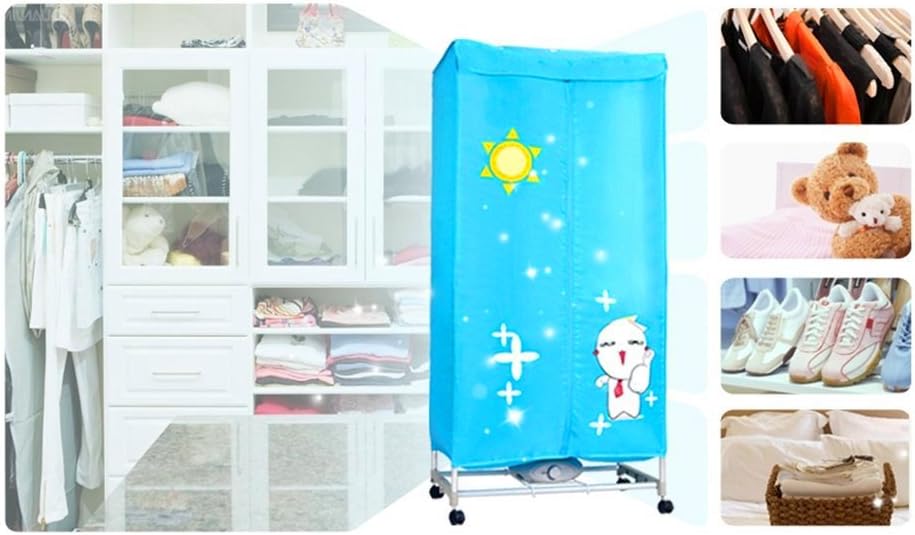 Funtell Portable Clothes Dryer Square Dual Deck Electric Laundry Dryer with Cover (3 layersSquare, Blue)