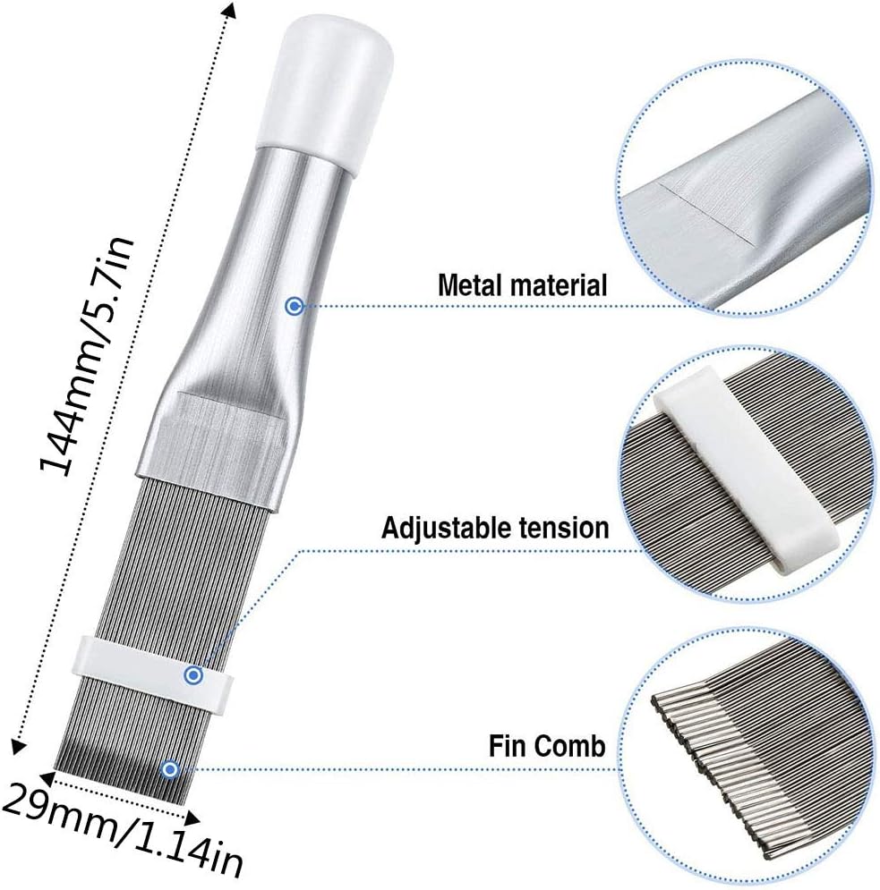 2 Pieces Fin Straightener, AC Fin Comb, Air Conditioner Fin Comb, 2 Style AC Fin Comb Cleaning