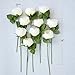 Butterfly Craze Cream Artificial Peony Silk Flowers – Ideal Floral Arrangement for Home Decoration or Wedding Bouquet – 10 Stems Per Set