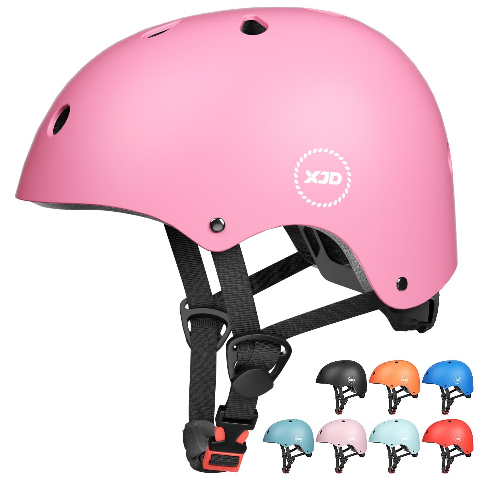 XJD Kids Helmet Toddlers Bike Helmet Age 3-13 Years Adjustable Skateboard Helmet for Cycle BMX Scooter Roller Skating for Children Boys/Girls (Pink, Medium)