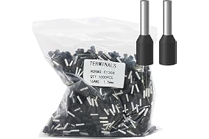 Fidioto 1000pcs AWG16 Wire Ferrules Terminals, AWG16 Terminal Connector Wire Insulated Cord Pin Ends Terminals for Electric, Industrial, Chemical Industry, Power Control System, etc.