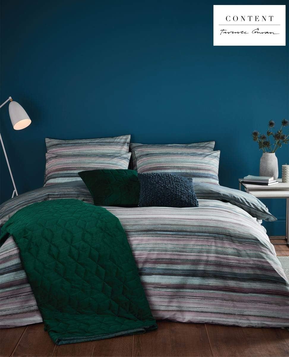 Content By Terence Conran Painted Stripe Double Duvet Set Slate