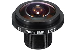 PATIKIL 1.7mm CCTV Camera Lens, F2.0 FPV Security Lens 5MP 185° Wide Angle Board M12 Threaded Dia for IP Camera Panoramic