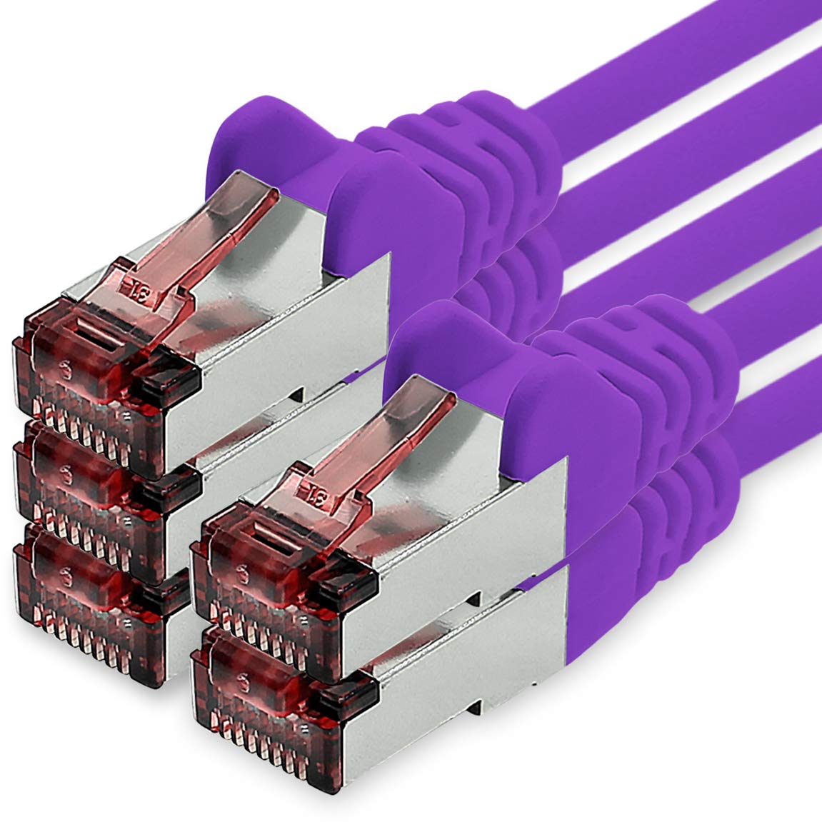 1CONN Cat6 network cable 5 x 1 m purple Ethernet cable Lankabel Cat6 Lan network cable Sftp Pimf patch cable 1000 Mbit s — image 1