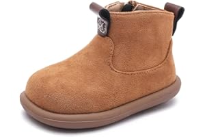 Baby Shoes - Toddler Boys Girls Warm Ankle Boots Wide Toe Box with Soft Rubber Sole Non-Slip Kids Dress Boots Infant First Wa