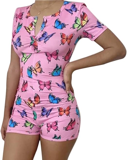 Women V Neck Shorts Romper One Piece Floral Bodycon
