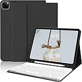 kenke Keyboard Case for iPad Pro 11 Inch 4th/3rd /2nd Generation (2022/2021/2020), Detachable Wireless Bluetooth Keyboard, Stand Folio Cover with Pencil Holder, Auto Sleep/Wake, Black