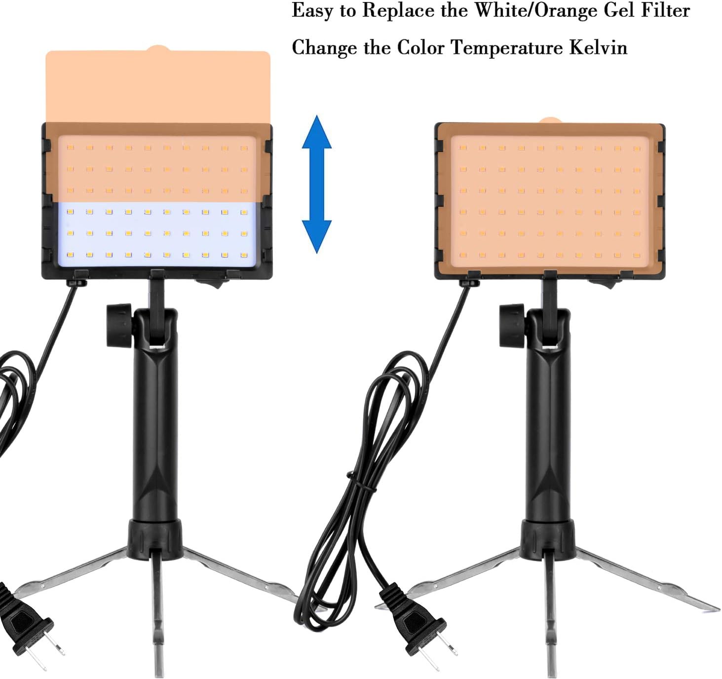 Emart 60 LED Continuous Portable Photography Lighting Kit for Table Top Photo Video Studio Light Lamp with Color Filters - 2 Packs : Camera & Photo