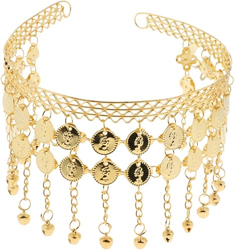 Amazon ベリーダンス衣装 アクセサリー コイン付き 髪飾り 頭飾り フェスティバル 社交ダンス装飾 ゴールド カチューシャ ヘアバンド 通販