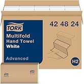 Tork Multifold Hand Towel White, 3-Panel, 250 Towels per Pack, 16 Packs, Fits H2 Towel Dispensers