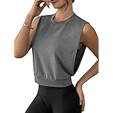 SOFIA'S CHOICE Women Workout Crop Tank Tops Cropped Sleeveless Muscle Shirt Gym Yoga Running