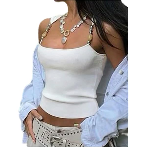 SHENHE Women's Off Shoulder Sleeveless Top - Summer Tie Knot Fitted Tank For Going Out & Parties