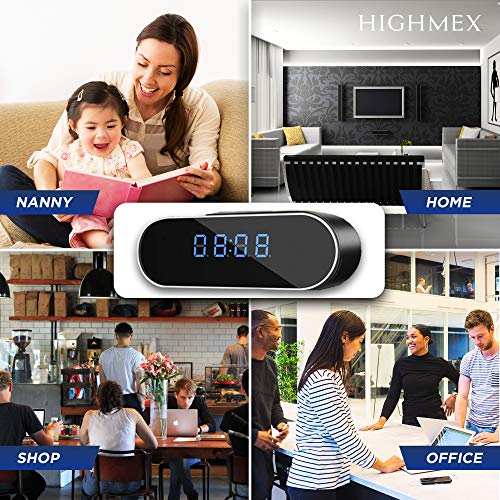 Mini Spy Hidden Camera Clock - Nanny Cam, Wireless IP Best Digital Small Full HD 1080P with WiFi, Motion Detection & Night Vision