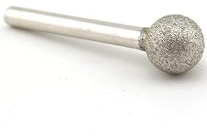 ILOVETOOL 15 mm Dia Spherical Head Diamond Grinding Bit Coated Mounted Points Round Ball Burs Grit 80 Shank 6mm Coarse Tools for Stone