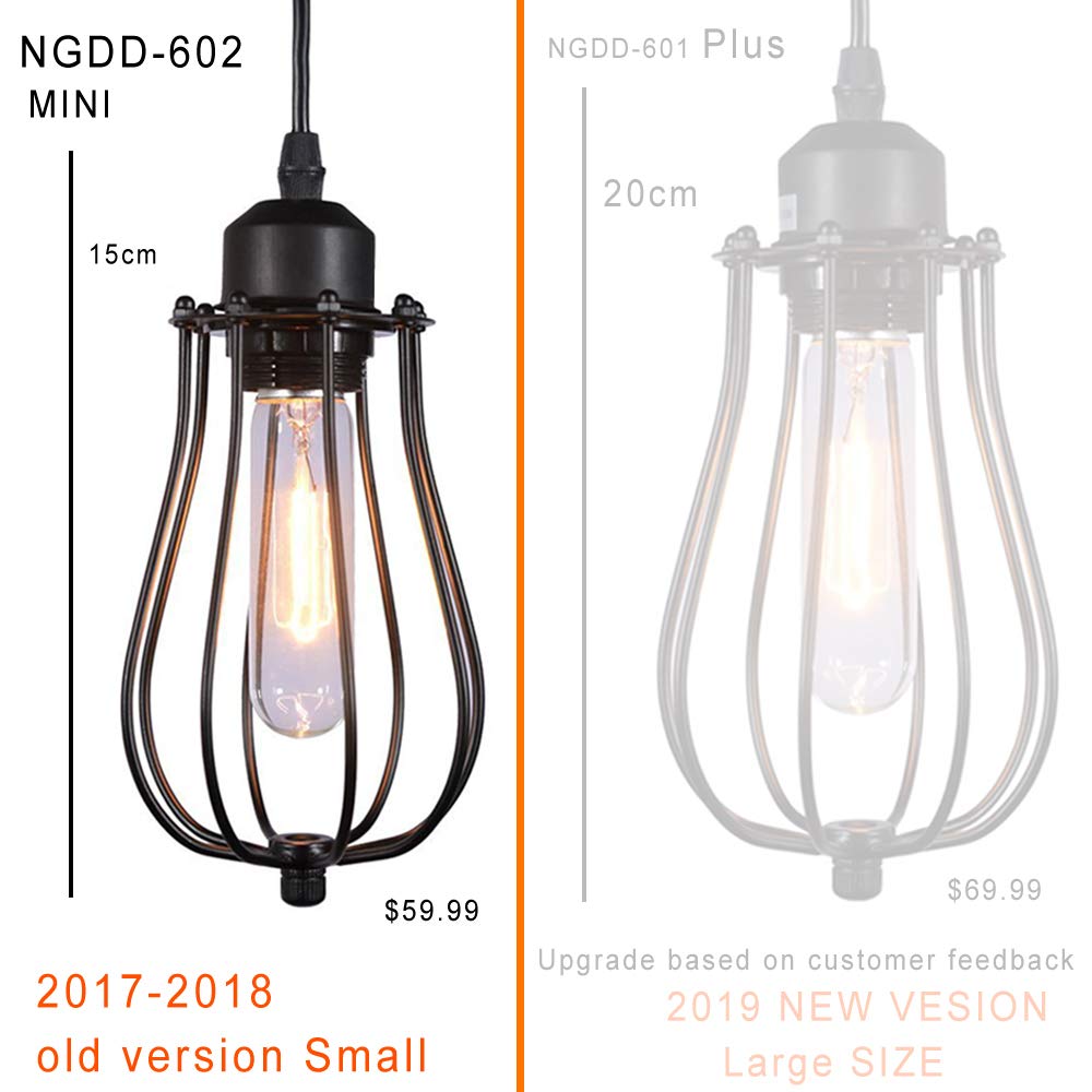 HOOOM Pendant Light Ceiling Mounted Chandelier Fixture, Kitchen Lighting Hanging Light Modern Industrial Edison Vintage Style ( 3 Pack Black NGDD-602)