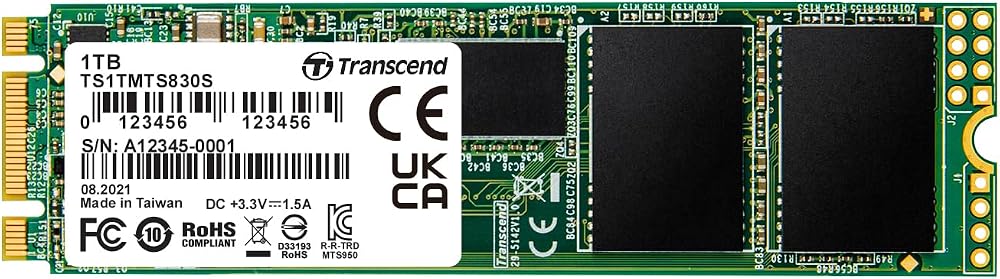Transcend MTS830S 1TB M.2 2280 SSD SATA III 560MB/s Read DRAM Cache Ultrabook