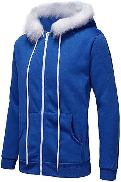 Amazon.com: GSTARI Unisex Long Sleeve Zip Up Hoodies With Pocket White  Plush Hooded Sweatshirts Jackets Halloween Cosplay Sans-Coat Costume :  Clothing, Shoes u0026 Jewelry