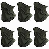 SHEVERCH 6 Pack Neck Gaiter Face Mask Sun Protection Cooling Bandana Face Cover Windproof Dustproof Neck Scarf