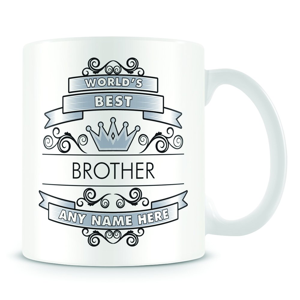 Brother Mug 'Worlds Best' design Personalised Mugs for Brother Gift