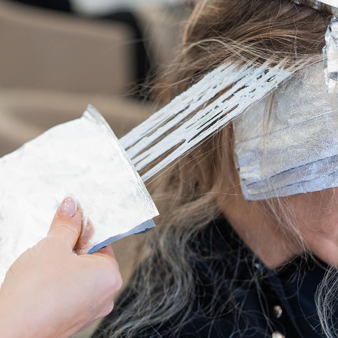 Colortrak Embossed Sheets Silver Aluminum Foil Pop-up Dispenser, 1000 Pre-cut Sheets Non-slip Textured for Hair Foil Coloring and Highlighting Applications, Silver, 5 x 11