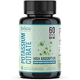 Potassium Citrate 800 mg High Absorption Potassium Supplement - 60 Servings Supports Electrolyte Balance - Pure and Potent