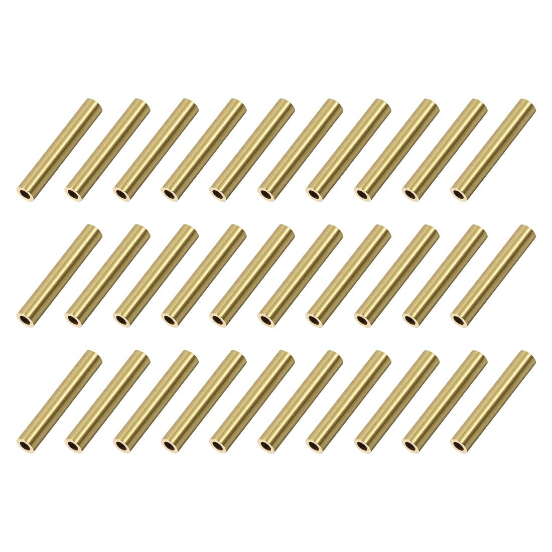 sourcing map Brass Round Tube, 5mm OD 1mm Wall Thickness 30mm Length Seamless Pipe Tubing for DIY Crafts 30 Pcs
