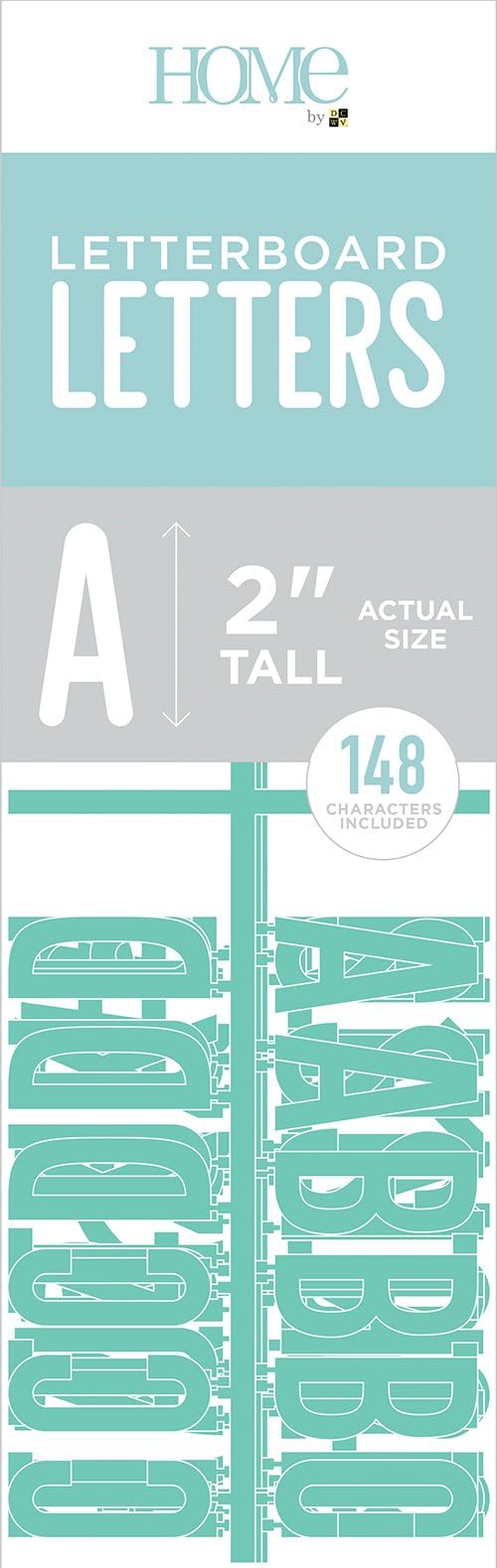 DCWVE Die Cuts with A View 2" Letter Pack Letterboard-Teal (148 pcs) LP-006-00004, 2"