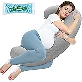 SweetSlubr Pregnancy Pillows for Sleeping, C-Shaped Maternity Pillow for Pregnant Women with Adjustable Firmness, Body Pillow, Full Body Support for Side Sleepers, Head, Neck, Belly, 47.2’’ x 9.8''