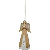 Enesco Foundations Joy to The World Angel Hanging Ornament, 4.65 Inch, Multicolor