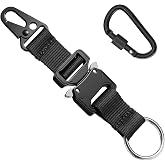 FAGETAC Tactical Keychain Key Holder Gear Clip for Mens, EDC Molle Accessories with Heavy Duty Quick Release Metal Buckle for Belt Loop (Black)