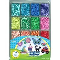 Perler Beads Stripes And Pearls Assorted Fuse Beads Tray For Kids Crafts, 4000 pcs