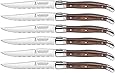 Trudeau Laguiole Steak Knives with Pakkawood Handles (Set of 6), Stainless/Wood