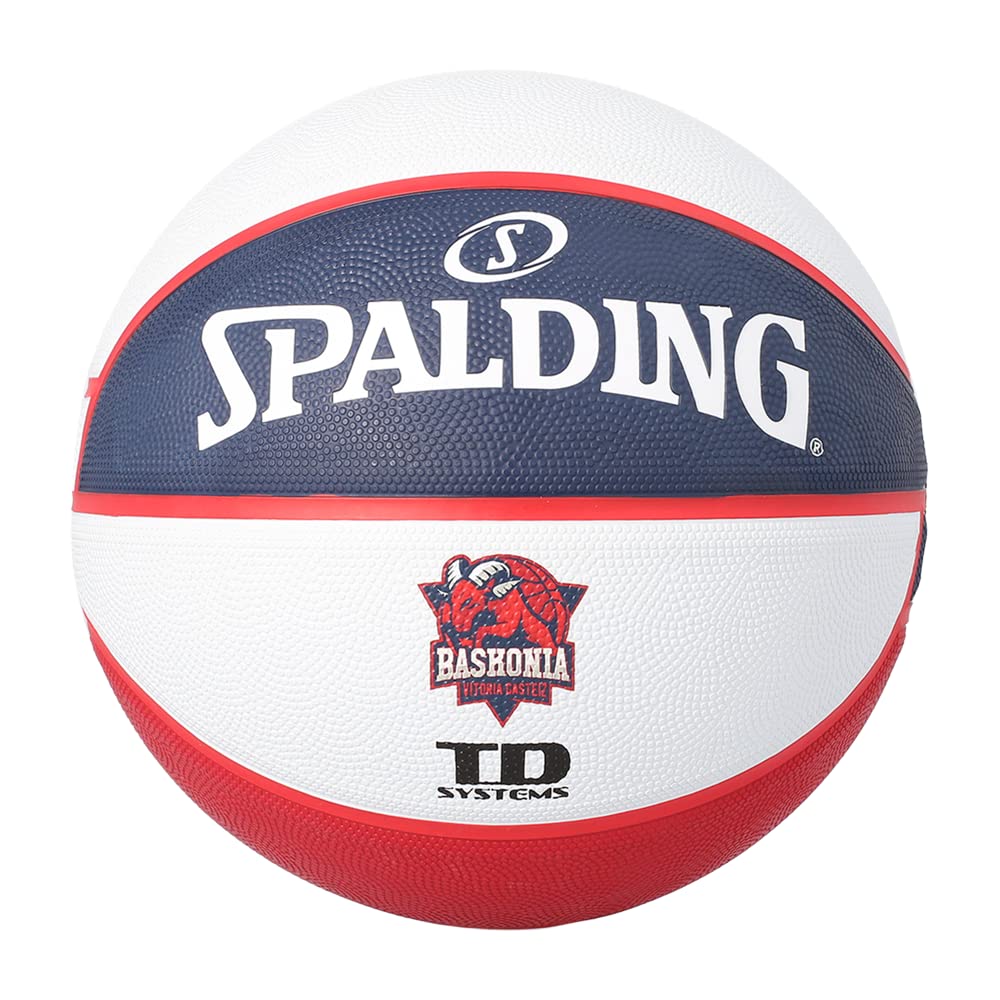 Spalding - EUROLEAGUE Team SZ7 - Baskonia Vitoria Gasteiz - Basketball Ball - Size 7 - Basketball - Material: Rubber - Outdoor - Non-Slip - Excellent Grip - Very Durable