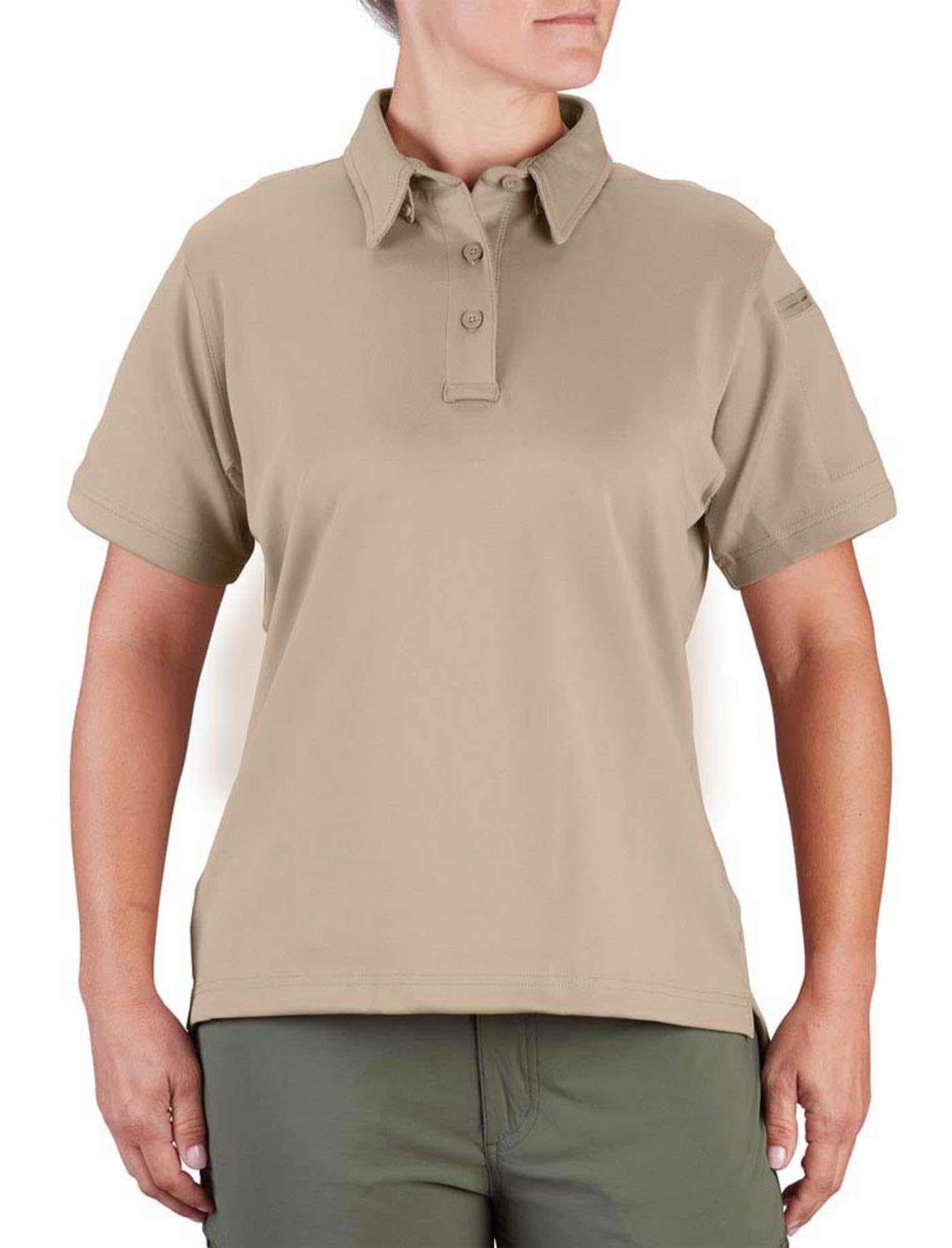 Propper Women’s Short I.C.E Sleeve Performance Polo, Silver Tan, Large