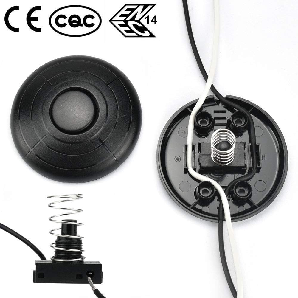 2Pcs Foot Switch for Lamp Foot Push Switch Round Inline Foot Switch