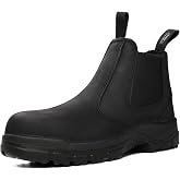 SAFETY LOONG Slip on Work Boots for Men Women Soft Toe Chelsea | Comfortable Leather Abrasion, Slip Resistant Sole, Easy to Slip On and Off, Water Resistant, Lightweight, Unisex Shoes