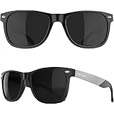 MAXJULI Polarized Sunglasses for Big Heads Men Women,UV 400 Protection Wood Grain Sun Glasses 8809