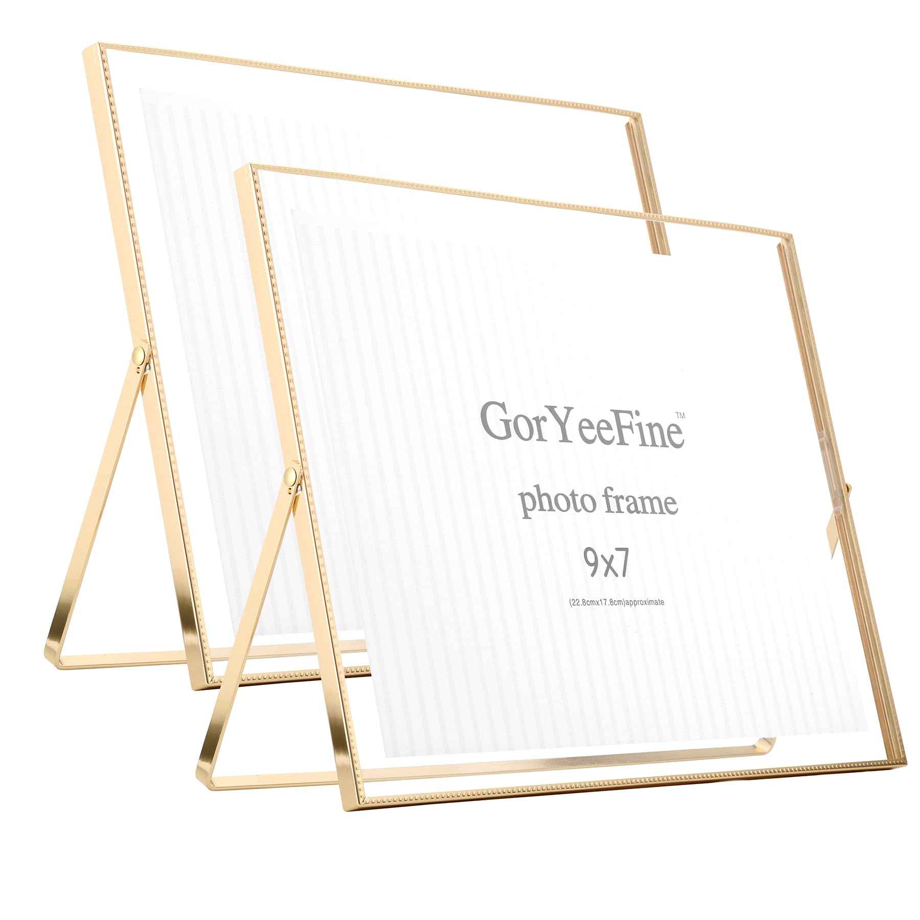 Photo 1 of Gold Floating Picture Frame 8x10'' Set of 2(Horizontal), For Photo 9x7'', 8x6'', 7x5'',Tabletop Shelf Photo Frame,Home or Office Decor frame 10x8'' For Holiday,Birthday or Wedding