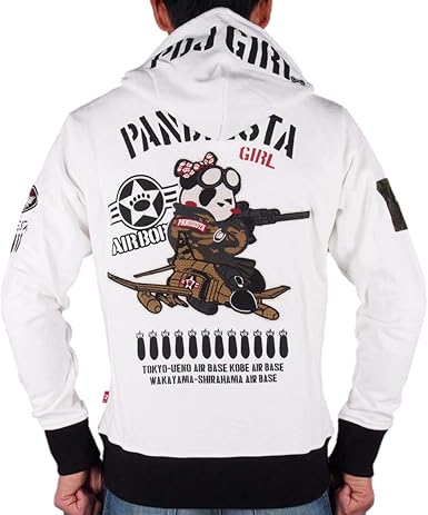 Amazon Pandiesta Japan パンディエスタジャパン フルジップパーカー Pdj Girl2 ミリタリー パンダ 刺繍 プリント 裏毛スウェット オフホワイト 白 アメカジ ミリタリー バイカー 19 年秋冬 Xl トレーナー パーカー 通販